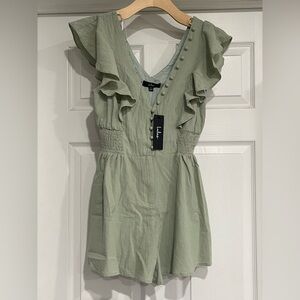 Lulu's Sage Green Buttoned Romper